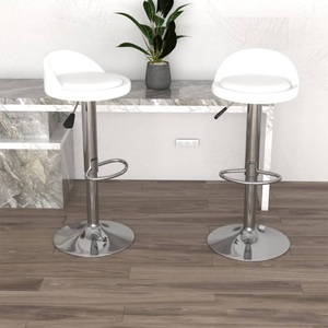 vidaXL, vidaXL Barhocker 2 Stk. Weiß Kunstleder, vidaXL Barhocker 2 Stk. Weiß Kunstleder