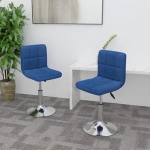 vidaXL, vidaXL Esszimmerstühle 2 Stk. Drehbar Blau Stoff, 