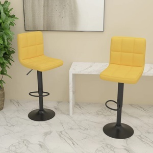 vidaXL, vidaXL Barhocker 2 Stk. Senfgelb Stoff, vidaXL Barhocker 2 Stk. Senfgelb Stoff