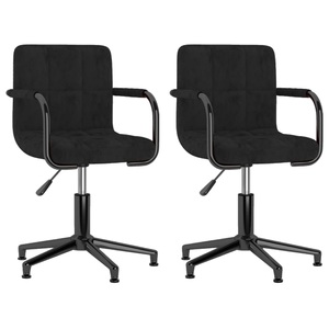 vidaXL, vidaXL Esszimmerstühle 2 Stk. Drehbar Schwarz Samt, 