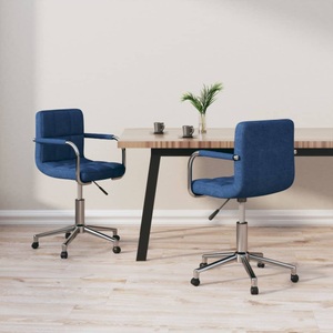 vidaXL, vidaXL Esszimmerstühle 2 Stk. Drehbar Blau Stoff, 
