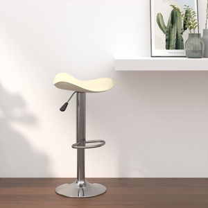 vidaXL, vidaXL Barhocker Creme Verchromter Stahl und Kunstleder, 