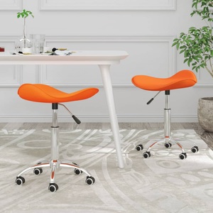 vidaXL, vidaXL Esszimmerstühle 2 Stk. Drehbar Orange Kunstleder, 