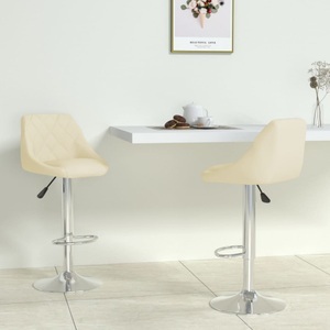vidaXL, vidaXL Barhocker 2 Stk. Creme Kunstleder, vidaXL Barhocker 2 Stk. Creme Kunstleder