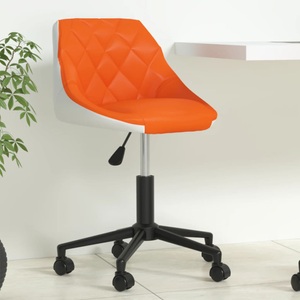 vidaXL, vidaXL Bürostuhl Drehbar Orange und Weiß Kunstleder, 