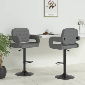 vidaXL, vidaXL Barhocker 2 Stk. Hellgrau Stoff, vidaXL Barhocker 2 Stk. Hellgrau Stoff