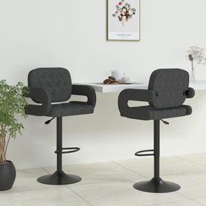 vidaXL, vidaXL Barhocker 2 Stk. Dunkelgrau Stoff, vidaXL Barhocker 2 Stk. Dunkelgrau Stoff
