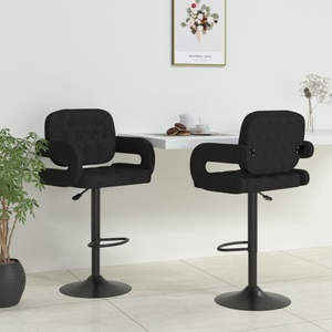 vidaXL, vidaXL Barhocker 2 Stk. Schwarz Stoff, vidaXL Barhocker 2 Stk. Schwarz Stoff