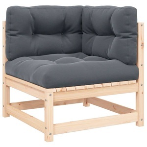 vidaXL, vidaXL Garten-Ecksofa mit Anthrazit Kissen Massivholz Kiefer