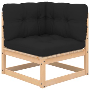 vidaXL, vidaXL Garten-Ecksofa mit Anthrazit Kissen Massivholz Kiefer, vidaXL Garten-Ecksofa mit Kissen Massivholz Kiefer