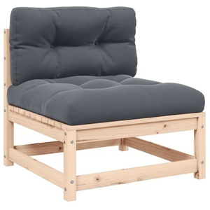 vidaXL, vidaXL Garten-Mittelsofa mit Kissen Massivholz Kiefer