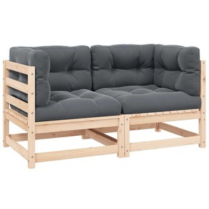 vidaXL, vidaXL Garten-Ecksofas 2 Stk. mit Kissen Kiefer Massivholz