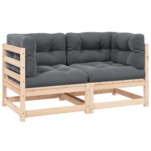 vidaXL, vidaXL Garten-Ecksofas 2 Stk. mit Kissen Kiefer Massivholz