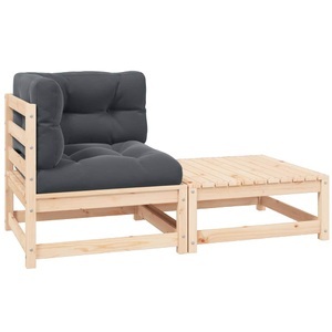 vidaXL, vidaXL 2-tlg. Garten-Lounge-Set mit Kissen Massivholz Kiefer