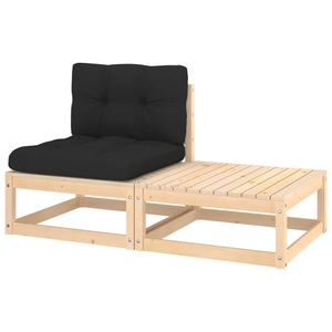 vidaXL, vidaXL 2-tlg. Garten-Lounge-Set mit Kissen Massivholz Kiefer, vidaXL 2-tlg. Garten-Lounge-Set mit Kissen Massivholz Kiefer