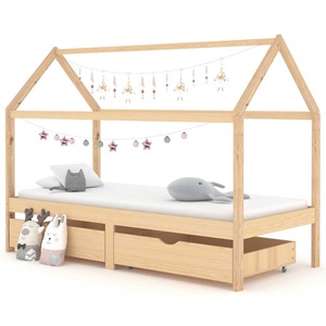 vidaXL, vidaXL Kinderbett mit Schubladen Massivholz Kiefer 90x200 cm, vidaXL Kinderbett mit Schubladen Massivholz Kiefer 90x200 cm