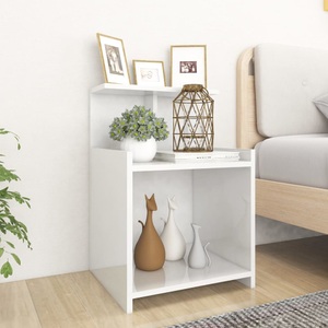 vidaXL, vidaXL Nachttisch Hochglanz-Weiß 40x35x60 cm Spanplatte, vidaXL Nachttisch Hochglanz-Weiß 40x35x60 cm Holzwerkstoff