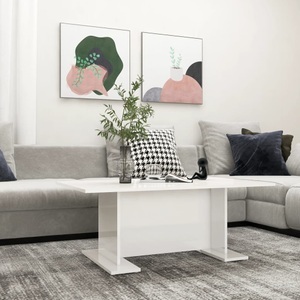 vidaXL, vidaXL Couchtisch Hochglanz-Weiß 103,5x60x40 cm Spanplatte