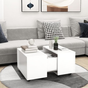 vidaXL Couchtisch Weiß 60x60x38 cm Spanplatte