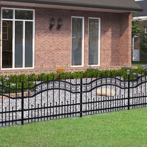 vidaXL, vidaXL Gartenzaun mit Speerspitzen Schwarz 115 cm Stahl, vidaXL Gartenzaun mit Speerspitzen Schwarz 115 cm Stahl