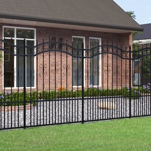 vidaXL, vidaXL Gartenzaun mit Speerspitzen Schwarz 190 cm Stahl, vidaXL Gartenzaun mit Speerspitzen Schwarz 190 cm Stahl