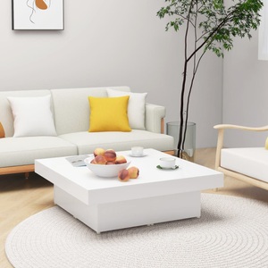 vidaXL, vidaXL Couchtisch Weiß 90x90x28 cm Spanplatte