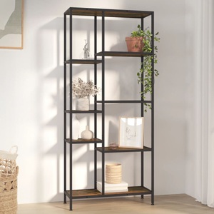 vidaXL, vidaXL Bücherregal 80x30x180 cm Stahl und Holzwerkstoff