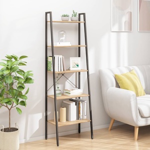 vidaXL, vidaXL Standregal 5 Böden Hellbraun und Schwarz 56x35x174 cm, vidaXL Standregal 5 Böden Hellbraun und Schwarz 56x35x174 cm