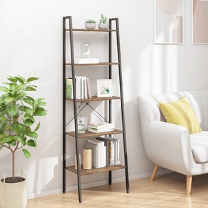 vidaXL, vidaXL Standregal 5 Böden Dunkelbraun und Schwarz 56x35x174 cm, 