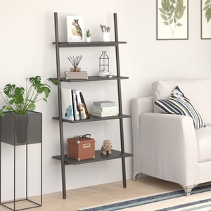 vidaXL, vidaXL Anlehnregal mit 4 Ablagen Schwarz 64x34x150,5 cm, 