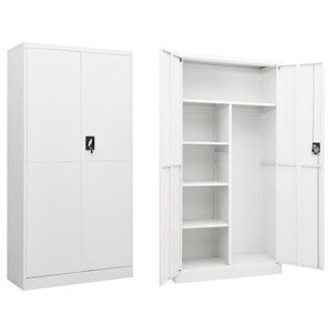 vidaXL, vidaXL Schließfachschrank Weiß 90x40x180 cm Stahl, vidaXL Schließfachschrank Weiß 90x40x180 cm Stahl