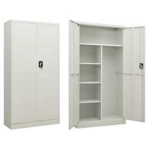 vidaXL, vidaXL Schließfachschrank Hellgrau 90x40x180 cm Stahl, vidaXL Schließfachschrank Hellgrau 90x40x180 cm Stahl