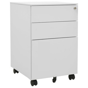 vidaXL, vidaXL Aktenschrank mit Rollen Hellgrau 39x45x60 cm Stahl, vidaXL Aktenschrank mit Rollen Hellgrau 39x45x60 cm Stahl