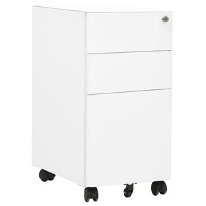 vidaXL, vidaXL Aktenschrank mit Rollen Weiß 30x45x59 cm Stahl, vidaXL Aktenschrank mit Rollen Weiß 30x45x59 cm Stahl
