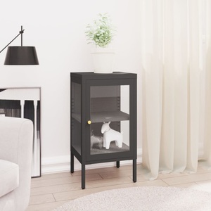 vidaXL, vidaXL Sideboard Anthrazit 38x35x70 cm Stahl und Glas, 