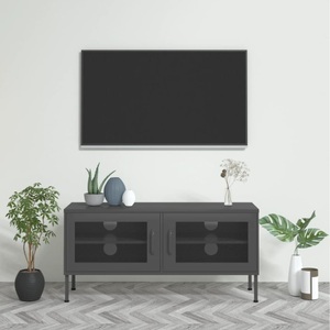 vidaXL, vidaXL TV-Schrank Anthrazit 105x35x50 cm Stahl, vidaXL TV-Schrank Anthrazit 105x35x50 cm Stahl