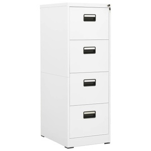 vidaXL, vidaXL Aktenschrank Weiß 46x62x133 cm Stahl, vidaXL Aktenschrank Weiß 46x62x133 cm Stahl