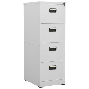 vidaXL, vidaXL Aktenschrank Hellgrau 46x62x133 cm Stahl, vidaXL Aktenschrank Hellgrau 46x62x133 cm Stahl
