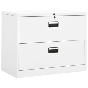 vidaXL, vidaXL Aktenschrank Weiß 90x46x72,5 cm Stahl, 