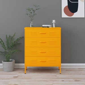 vidaXL, vidaXL Kommode Senfgelb 80x35x101,5 cm Stahl, 