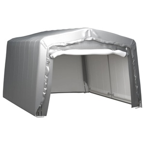 vidaXL, vidaXL Lagerzelt 370x370 cm Stahl Grau, vidaXL Lagerzelt 370x370 cm Stahl Grau