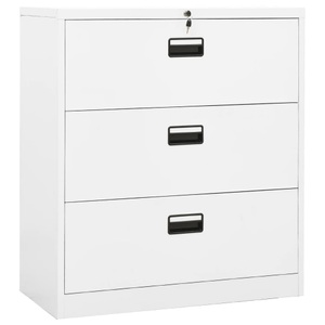 vidaXL, vidaXL Aktenschrank Weiß 90x46x103 cm Stahl, vidaXL Aktenschrank Weiß 90x46x103 cm Stahl