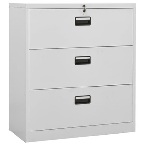 vidaXL, vidaXL Aktenschrank Hellgrau 90x46x103 cm Stahl, vidaXL Aktenschrank Hellgrau 90x46x103 cm Stahl