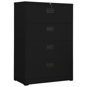 vidaXL, vidaXL Aktenschrank Schwarz 90x46x134 cm Stahl, vidaXL Aktenschrank Schwarz 90x46x134 cm Stahl