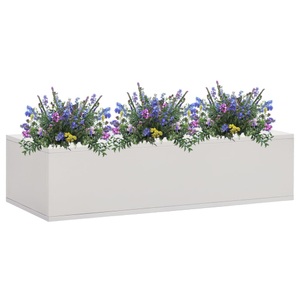 vidaXL, vidaXL Büro-Blumenkasten Hellgrau 90x40x23 cm Stahl, vidaXL Büro-Blumenkasten Hellgrau 90x40x23 cm Stahl