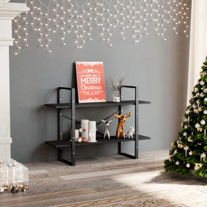 vidaXL, vidaXL Bücherregal 2 Fächer Grau 100x30x70 cm Holzwerkstoff, vidaXL Bücherregal 2 Fächer Grau 100x30x70 cm Holzwerkstoff