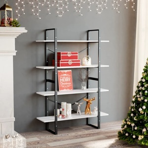 vidaXL, vidaXL Bücherregal 4 Fächer Weiß 100x30x140 cm Holzwerkstoff, vidaXL Bücherregal 4 Fächer Weiß 100x30x140 cm Holzwerkstoff