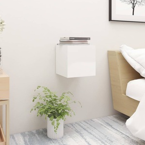 vidaXL, vidaXL Nachttisch Hochglanz-Weiß 30,5x30x30 cm Spanplatte, vidaXL Nachttisch Hochglanz-Weiß 30,5x30x30 cm Holzwerkstoff