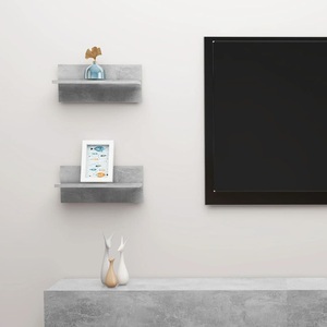 vidaXL, vidaXL Wandregale 2 Stk. Betongrau 40x11,5x18 cm Spanplatte, 