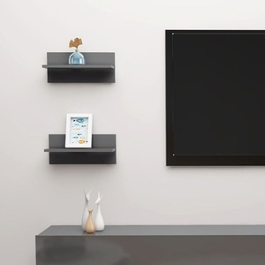 vidaXL, vidaXL Wandregale 2 Stk. Hochglanz-Grau 40x11,5x18 cm, vidaXL Wandregale 2 Stk. Hochglanz-Grau 40x11,5x18 cm